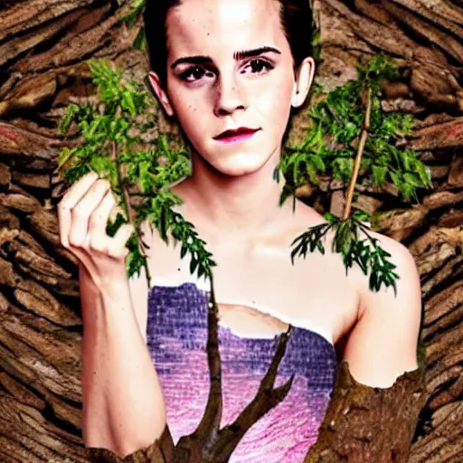 Image similar to emma watson but she's a tree stump