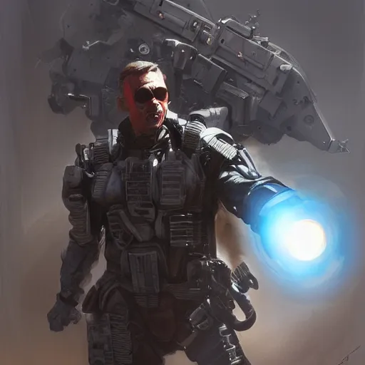 Prompt: spanish soldier phantom as t - 8 0 0 terminator, highly detailed, digital painting, artstation, concept art, matte, sharp focus, illustration, art by artgerm and greg rutkowski and alphonse mucha