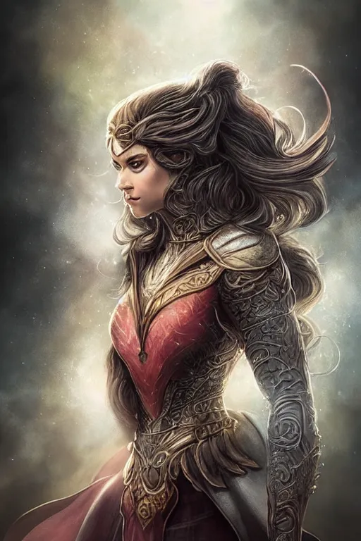 Prompt: Majestic and regal portrait of a female Robin, DC universe, Perfect face, beautiful, intricate, epic, elegant, menacing, fantasy, highly detailed, digital painting, hard focus, beautiful volumetric lighting, epic light, ultra detailed, by Leesha Hannigan, Ross Tran, Thierry Doizon, Kai Carpenter, Ignacio Fernández Ríos