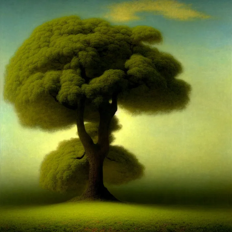Prompt: a beautiful digital painting of a tree! of immense size, with branches! reaching the sky, by odd nerdrum and gu hongzhong. 8 k high resolution. highly detailed. 8 k resolution. vivid color hues, green grass spring