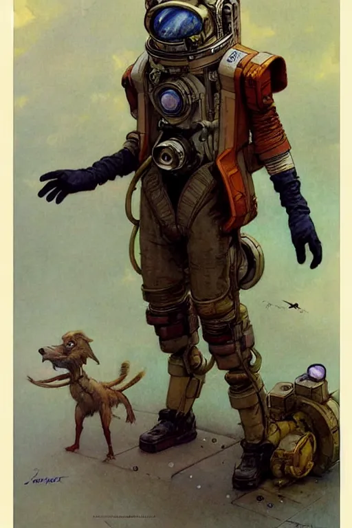 Image similar to ( ( ( ( ( 2 0 5 0 s retro future 1 0 year boy old super scientest in space pirate mechanics costume. muted colors. childrens book, tom lovell ) ) ) ) ) by jean - baptiste monge,!!!!!!!!!!!!!!!!