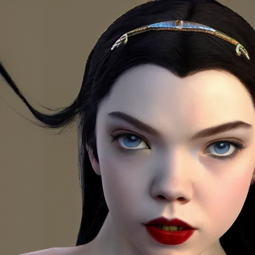 Image similar to Anya Taylor-Joy as Bayonetta 8k hyperdetailed photorealism HDR