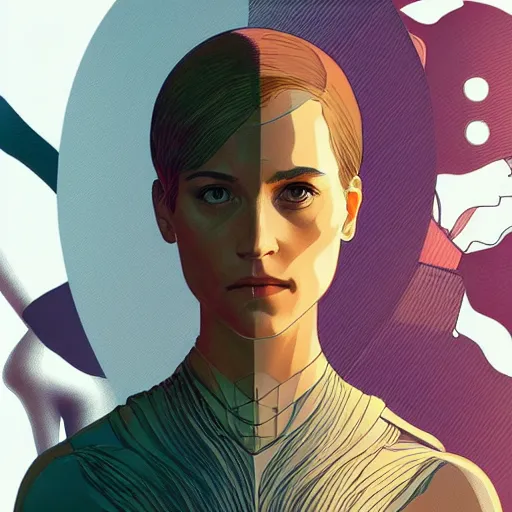 Prompt: Alicia Vikander gets a human body in Ex Machina, highly detailed, artstation, digital illustration, concept art, by Kyoto Animation and Studio Ghibli, by Ilya Kuvshinov and Alphonse Mucha