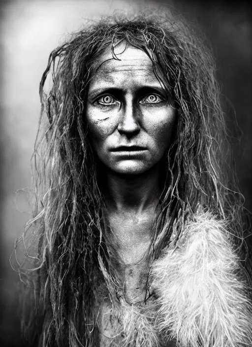 Prompt: Award winning Editorial photo of a female Native Liechtensteiners with incredible hair and beautiful hyper-detailed eyes wearing traditional garb by Lee Jeffries, 85mm ND 5, perfect lighting, gelatin silver process