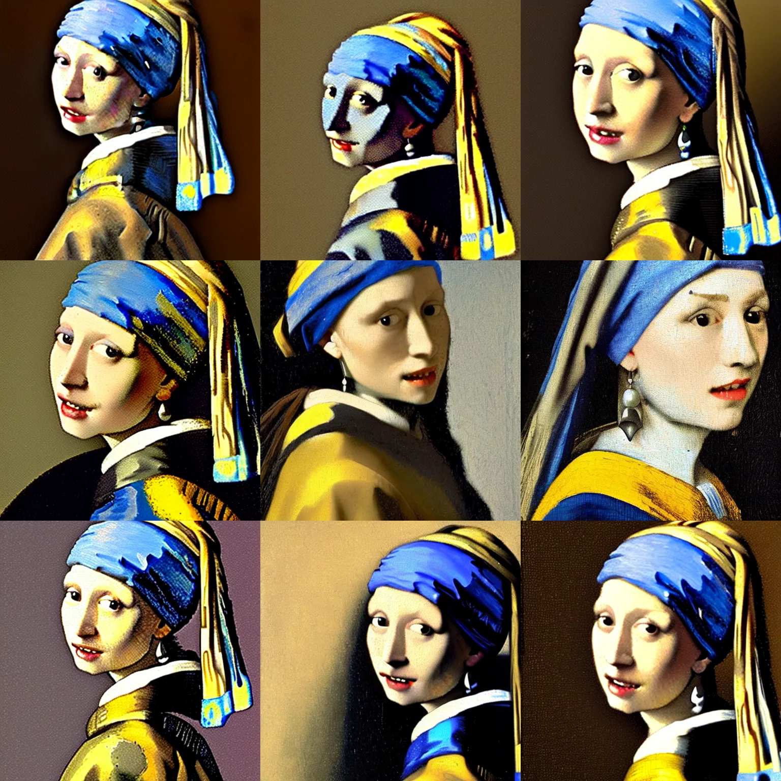 Prompt: johannes vermeer painting of batman with a pearl earring