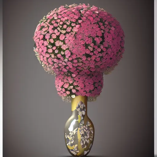 Image similar to beautiful amazing art of intricate flowers arrangement in vase, modern color, by art by alesso baldovinetti, trending on artstation, featured on behance, octane render, vector art, f 4, ultrawide, golden ratio, well composed, cohesive