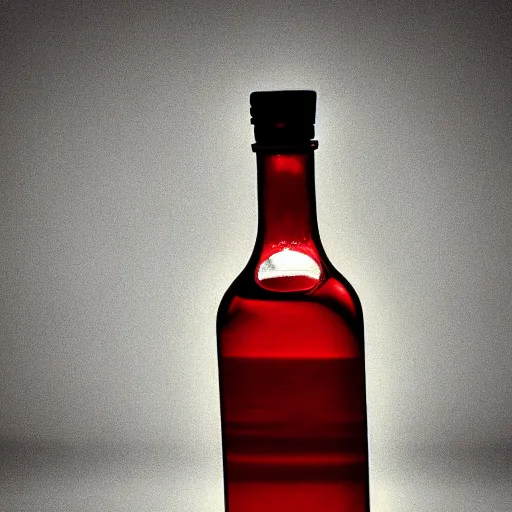 Prompt: symmetrical photo of small bottle standing in sci - fi ocassion