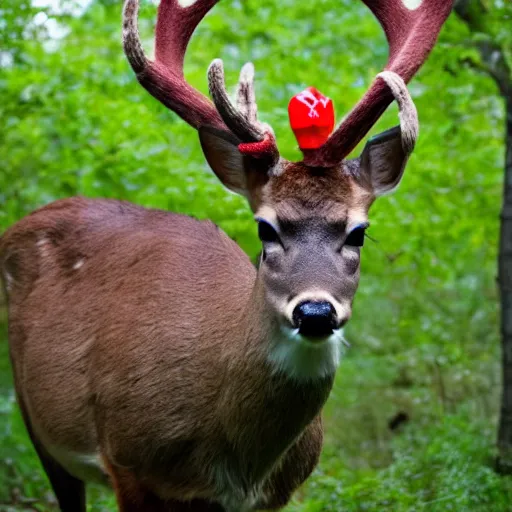 Image similar to a deer with taco antlers, nature photography, weird, 8k,