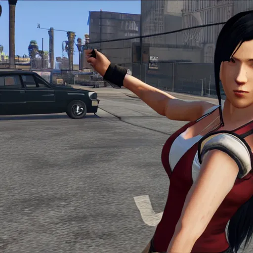 Prompt: Tifa Lockhart in GTA V.