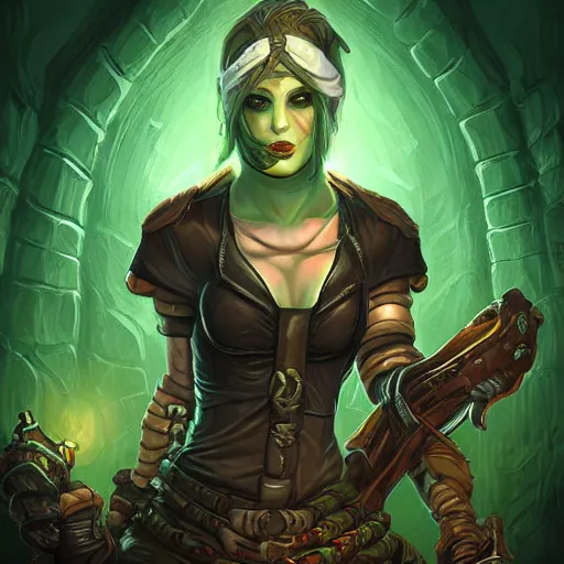 Image similar to snake-face lady, snake-face lady, snake-face lady, fangs, snake mouth, epic fantasy digital art, fantasy style art, fantasy hearthstone art style