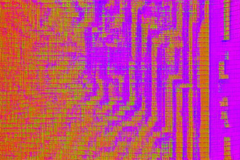 Prompt: wall made of thousands of vertical rectangles, different colors, perlin noise pattern, front elevation, backlight