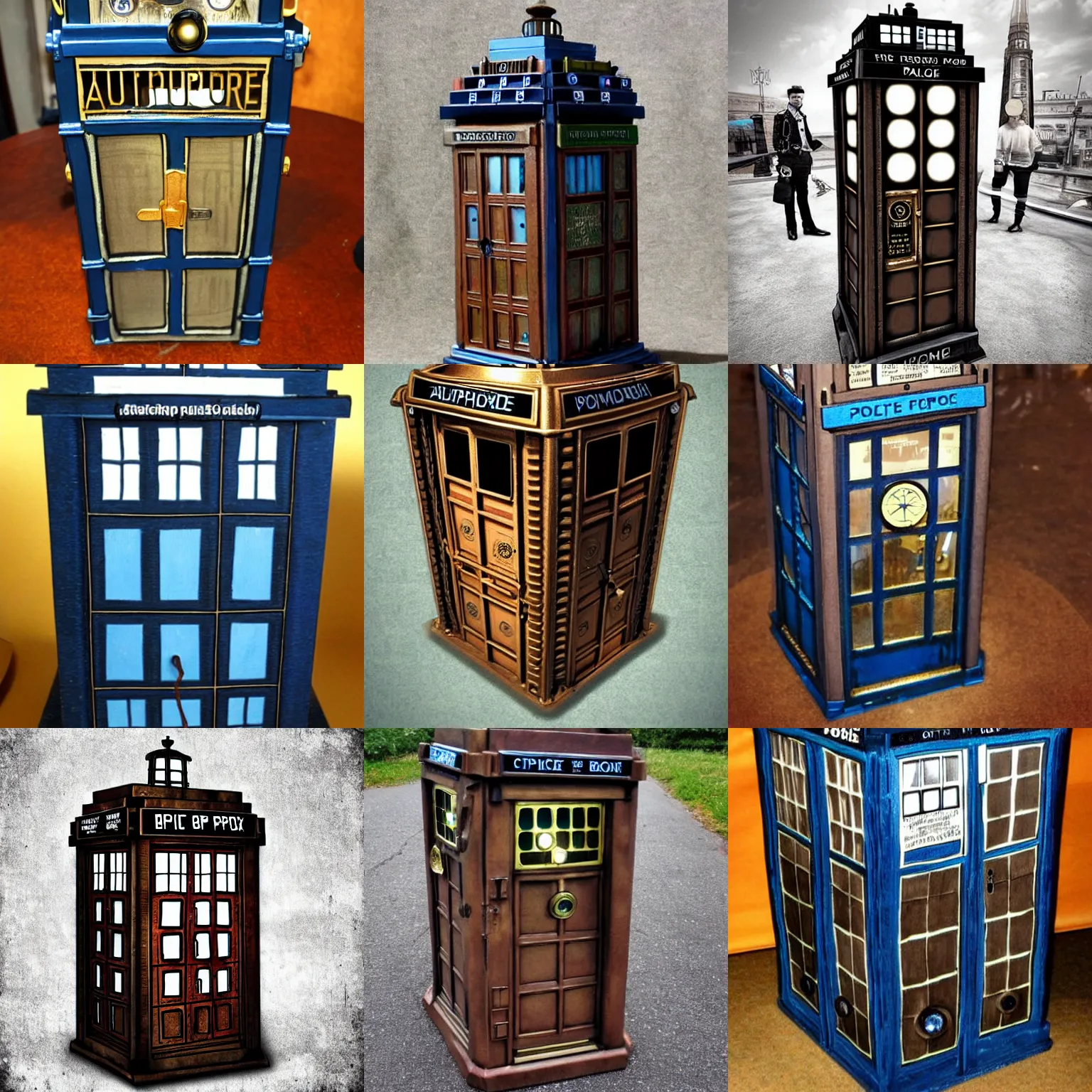 Prompt: a steampunk Tardis