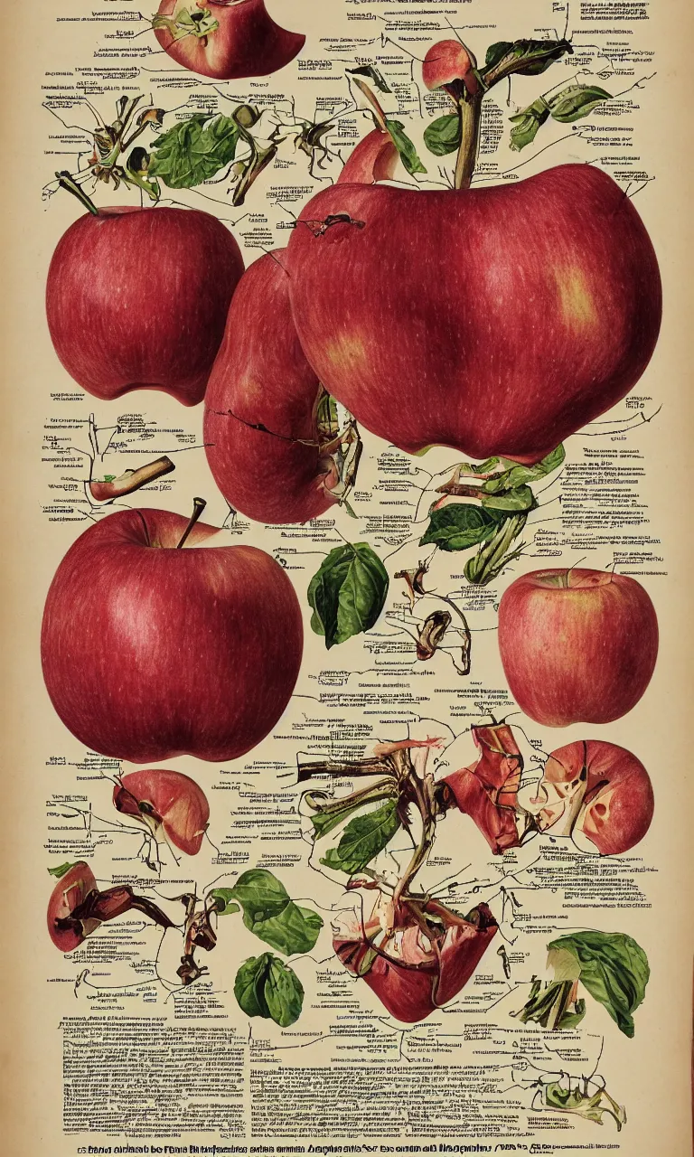 Prompt: poster showing apple anatomy