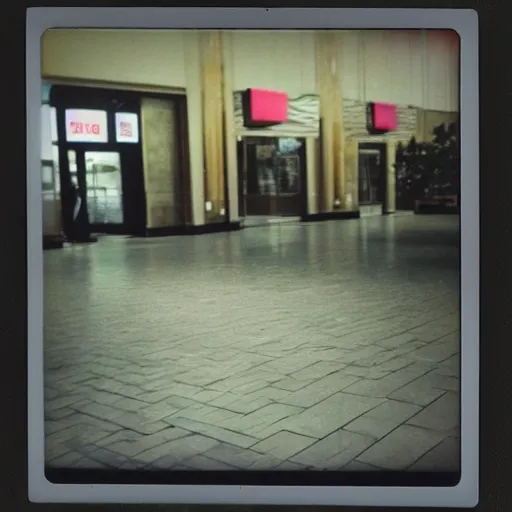 Image similar to Beautiful Photograph of a liminal polaroid of an empty mall