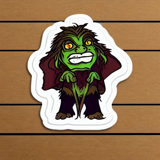 Image similar to cute d & d goblin druid character sticker