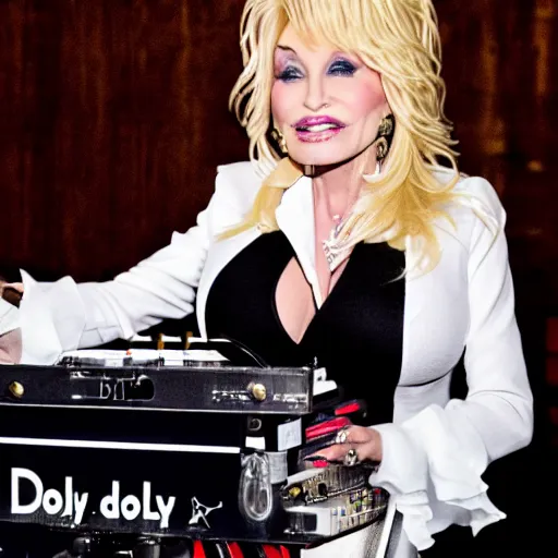 Prompt: dolly parton on the dj decks - n 9