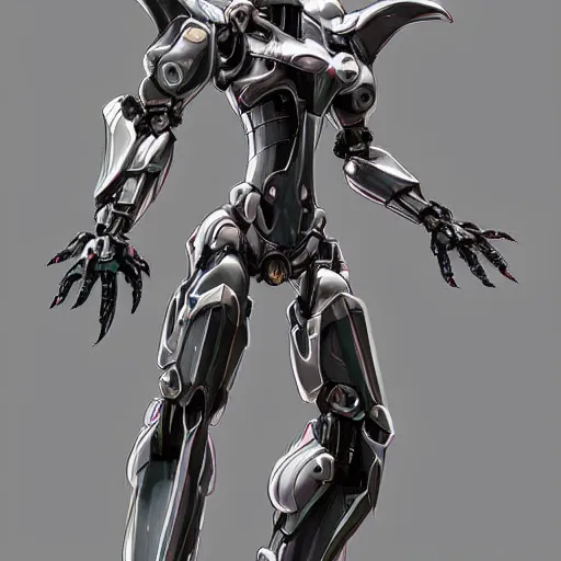 Image similar to bust of a beautiful majestic anthropomorphic humanoid robot mecha female dragon, with smooth and streamlined armor, standing and posing elegantly, well detailed dragon head with epic LED eyes and a warm maw, sharp and dangerous sleek design, two arms, two legs, long tail, beautiful digital art, artstation, DeviantArt, FurAffinity, professional, depth of field, close-up, hd, octane render, sunset lighting