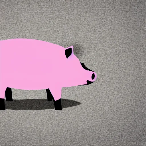 Prompt: cute pig, minimalism