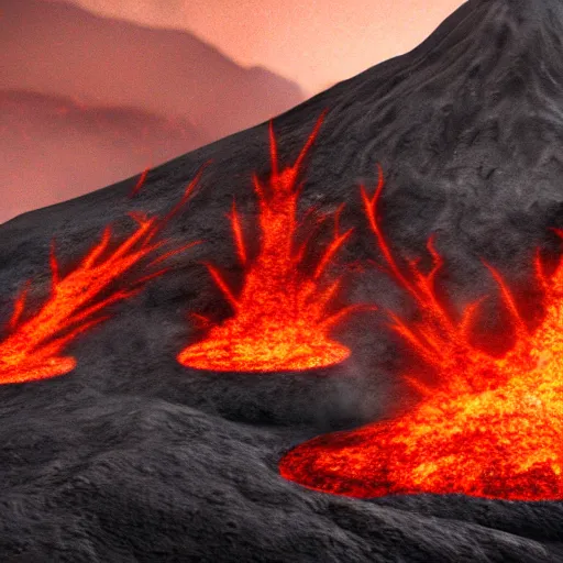 Prompt: pompeii volcano scene, dramatic scene, fire and lava and ash, 8 k, trending on artstation