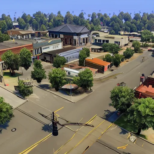 Prompt: A screenshot of Ballarat, Victoria, Australia, in the style of Grand Theft Auto 5