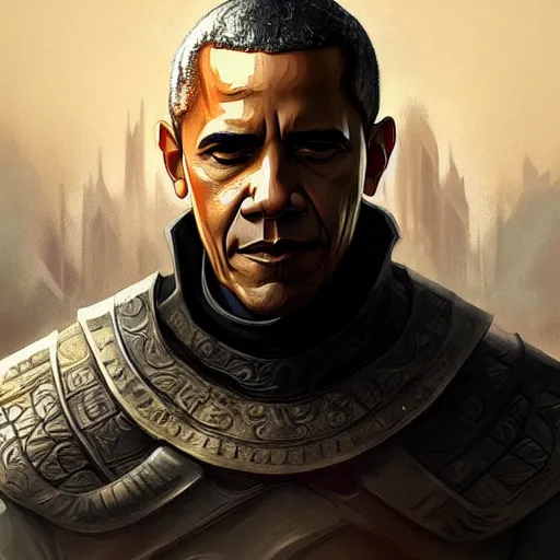 Image similar to obama in game of thrones, highly detailed digital painting, artstation, concept art, smooth, sharp focus, illustration, art by artgerm and greg rutkowski and alphonse mucha