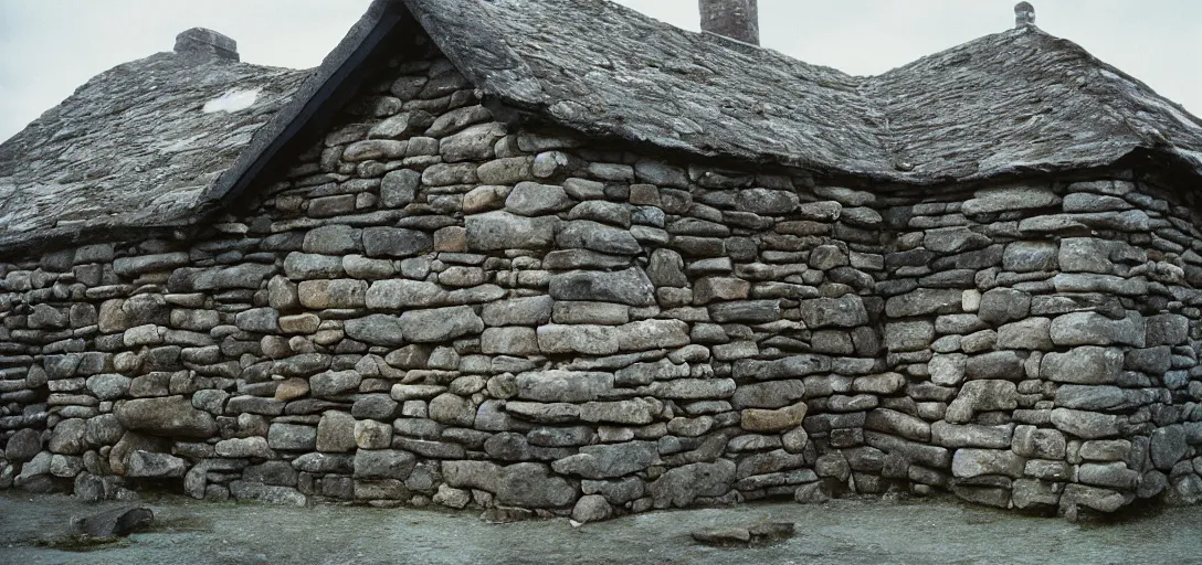 Prompt: scottish blackhouse made of pentelic marble. sold by sotheby's for 9 million dollars. fujinon premista 1 9 - 4 5 mm t 2. 9. portra 8 0 0.