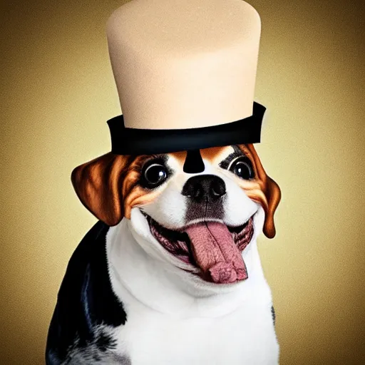 Image similar to cartoon dog wearing a tophat