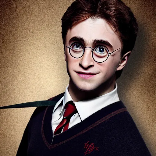 Image similar to a portrait of harry potter with a hairy forehead, photorealistic, highly detailed, professional photo, studio lighting, 4K HD