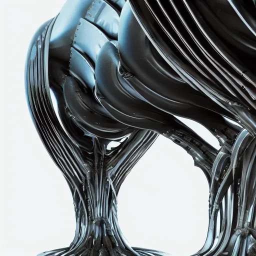 Image similar to xenomorph biomorphic futuristic time machine designed by santiago calatrava, octane 8 k 3 d render