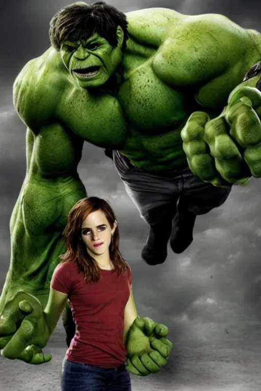 Prompt: emma watson as hulk, hyper realistic