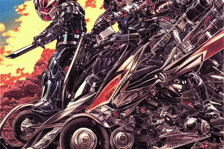 Image similar to kamen rider rx, by yoichi hatakenaka, masamune shirow, josan gonzales and dan mumford, ayami kojima, takato yamamoto, barclay shaw, karol bak, yukito kishiro