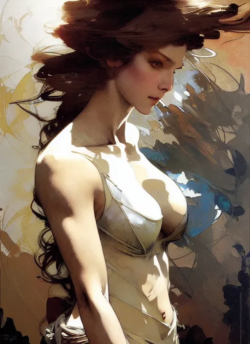 Image similar to beautiful neutral earth toned palette knife painting artwork by yoji shinkawa jeremy mann, 💃, charlie bowater and magali villeneuve and alphonse mucha, gaston bussiere, craig mullins, j. c. leyendecker, by artgerm