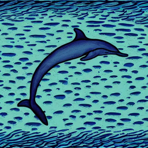 Image similar to magic eye image of a dolphin