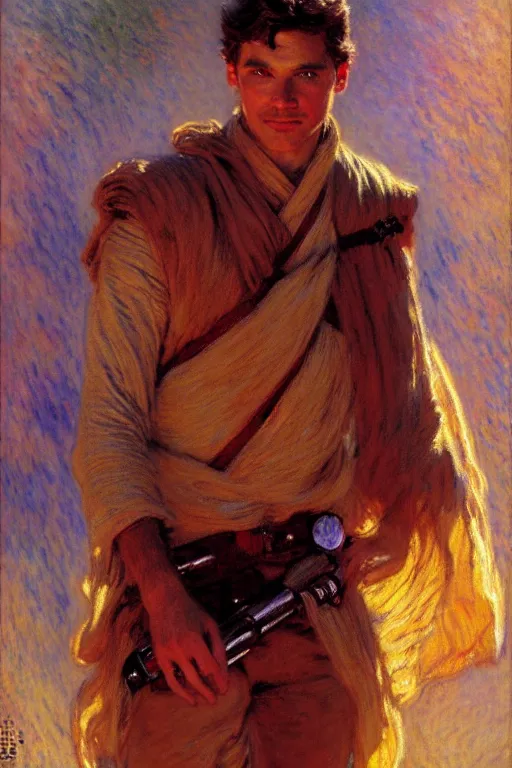 Image similar to attractive male, star wars, painting by, gaston bussiere, craig mullins, j. c. leyendecker, claude monet