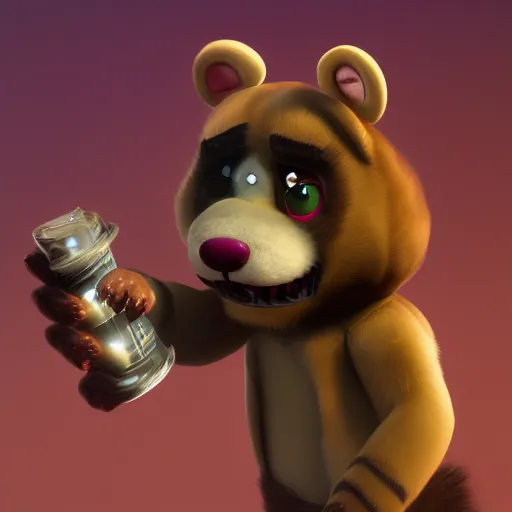 Prompt: A ferret, from Five Nights at Freddy's (2014 video game), hyperdetailed, artstation, cgsociety, 8k