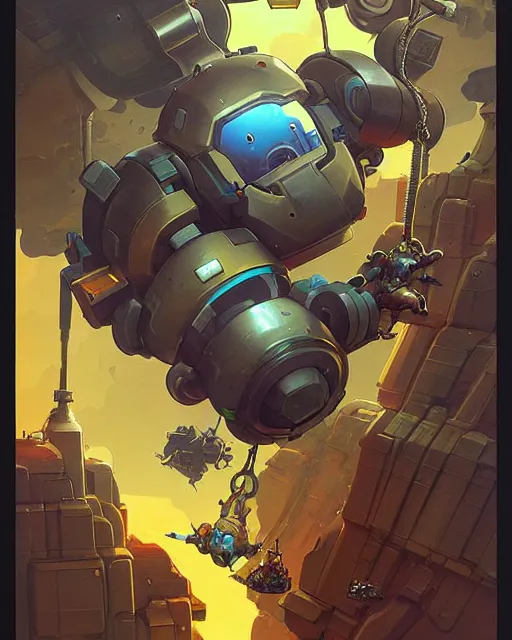 Image similar to wrecking ball the hamster from overwatch, hammond, character portrait, portrait, close up, concept art, intricate details, highly detailed, vintage sci - fi poster, retro future, in the style of chris foss, rodger dean, moebius, michael whelan, and gustave dore