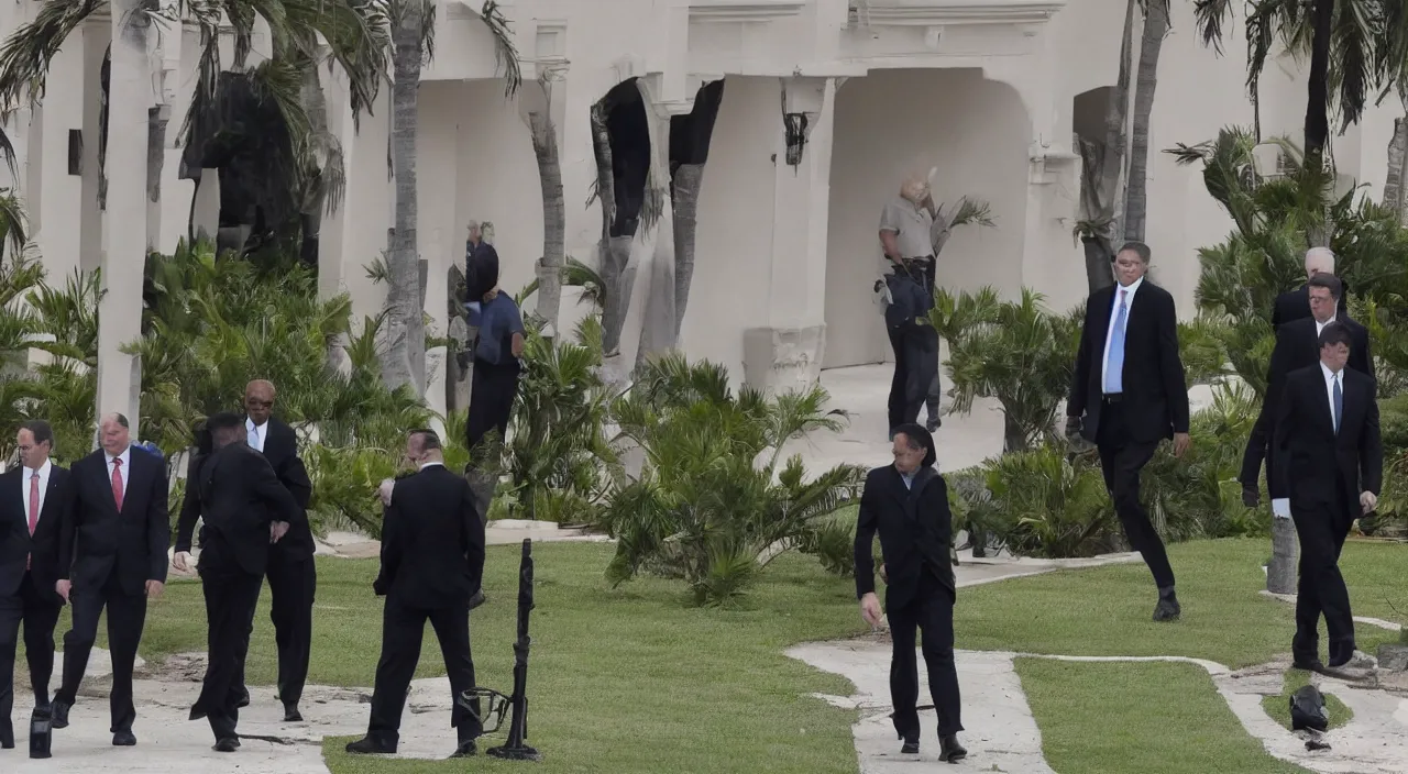 Image similar to photograph of friendly fbi agents touring mar - a - lago 8 k,