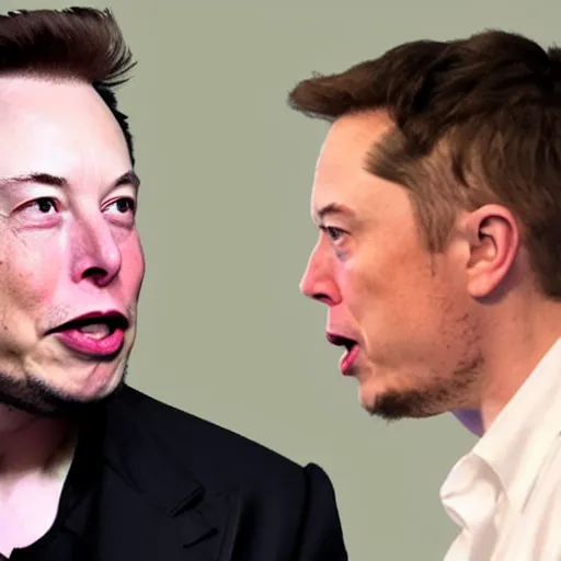 Image similar to elon musk arguing with grimes