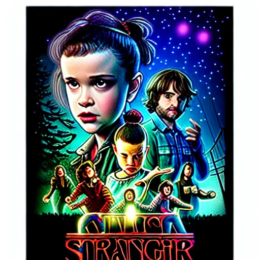 Image similar to Twilight cast in Stranger Things, photorealistic, dramatic lighting, soft, sharp focus