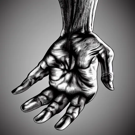 Image similar to Hands anatomy tonemapped in the style of Artstation