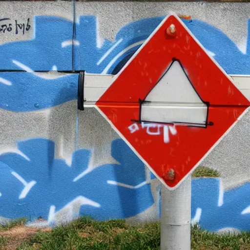 Image similar to a traffic sign, graffiti