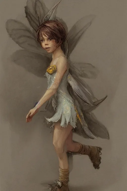 Image similar to Concept art of a little fairy by Even Amundsen, pencil