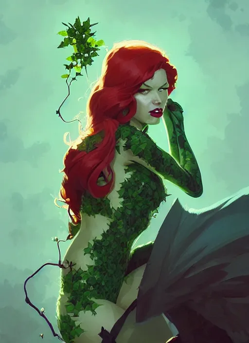 Prompt: highly detailed portrait of poison ivy and batman, magnificent, photographic realistic background, by atey ghailan, by greg rutkowski, by greg tocchini, by james gilleard, by joe fenton, by kaethe butcher, trending on instagram, award winning details