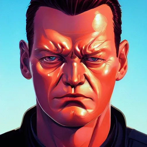 Image similar to face icon stylized minimalist t - 1 0 0 0, loftis, cory behance hd by jesper ejsing, by rhads, makoto shinkai and lois van baarle, ilya kuvshinov, rossdraws global illumination