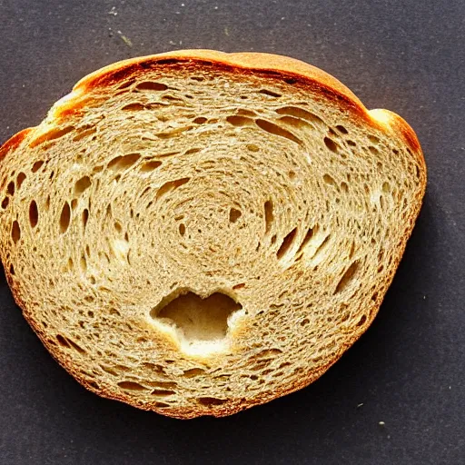 Prompt: a single slice of bread in the shape of a star