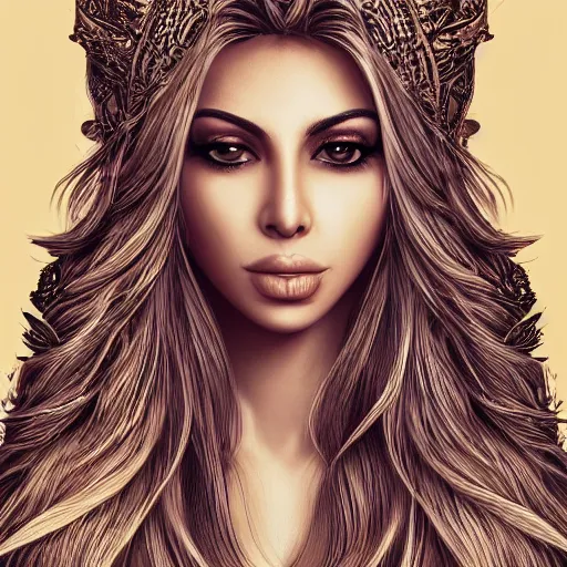 Prompt: portait nawal al zoghbi sensual, centred, very long hair, hd, hyperdetailed illustration by irakli nadar, intricate linework, bright colors, octopath traveler, final fantasy, unreal engine 5 highly rendered, global illumination, radiant light