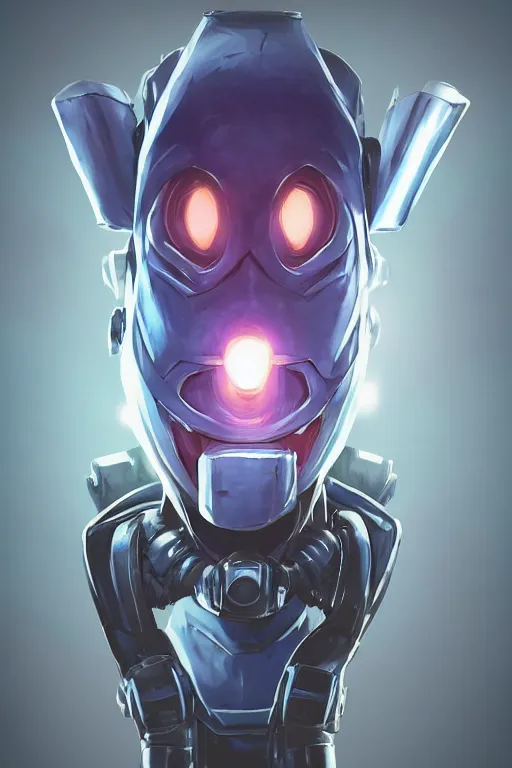 Image similar to epic mask helmet robot ninja portrait stylized as fornite style game design fanart by concept artist gervasio canda, behance hd by jesper ejsing, by rhads, makoto shinkai and lois van baarle, ilya kuvshinov, rossdraws global illumination radiating a glowing aura global illumination ray tracing hdr render in unreal engine 5