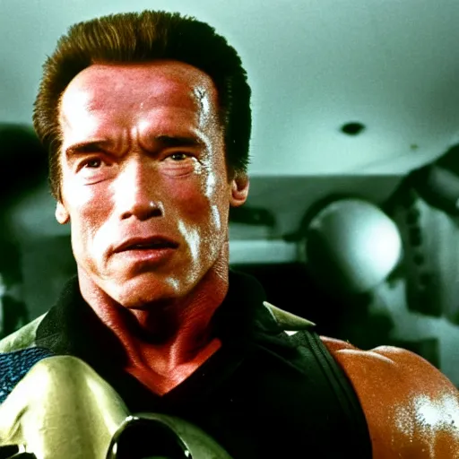 Image similar to a photo of arnold schwarzenegger as schwarzwalder kirschtorte