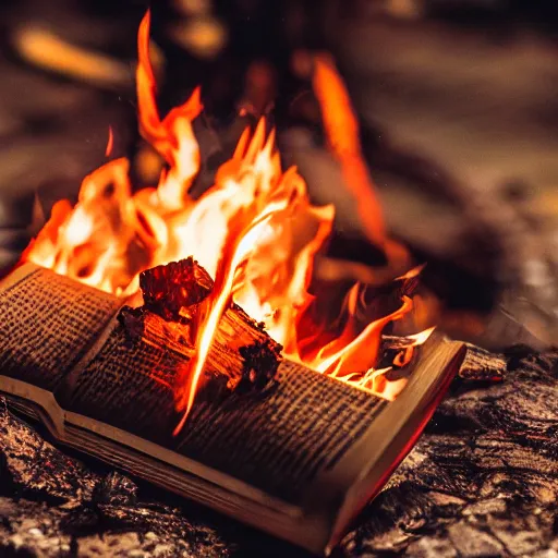 Image similar to campfire with flames creating the shape of a book