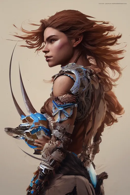 Image similar to symmetry!! portrait of woman with hawk features in the style of horizon zero dawn, machine face, intricate, elegant, highly detailed, digital painting, artstation, concept art, smooth, sharp focus, illustration, art by artgerm and greg rutkowski and alphonse mucha, 8 k